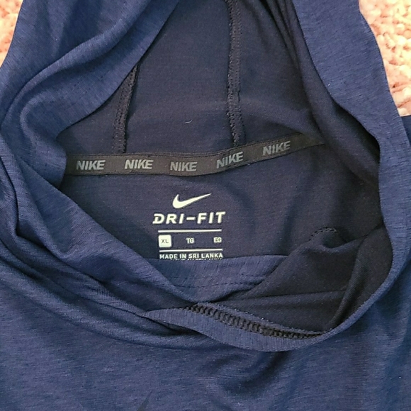 Nike navy blue hooded long sleeved shirt. - Picture 3 of 5